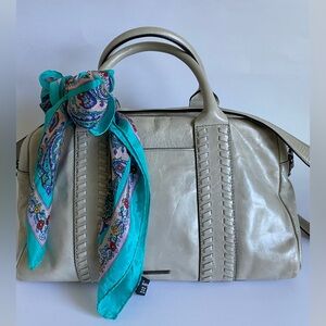 Rebecca Minkoff Boho Moto Satchel bag Taupe Crossbody strap Luxury